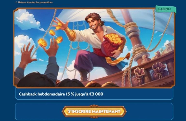 Winbay Casino cashback hebdomadaire